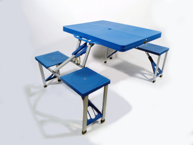 conjunto maleta pic-nic plastico aluminio 66x84x135 mesa 64x84 maleta 32x84x10 (18eu.) 1u